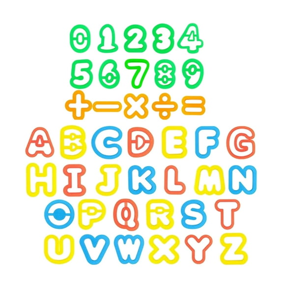 Diy Clay Model 41pcs Letter and Number Design Dough Clay Tool Mold Set Kit Color Clay Diy Assorted Design Color Mud Tools for Boys Girls Birthday