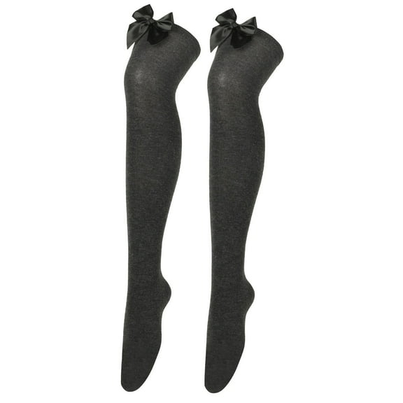 LWNYDPLSD Womens Christmas Long Socks Bowknot Pure Color Socks Thigh High Socks Over The Knee Socks Festival Clearance Sale B