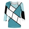 thumbnail image 5 of Wancir Womens Tops 3/4 Sleeve Shirts Round Neck Loose Casual Blouses Floral Print Tshirts, 5 of 5