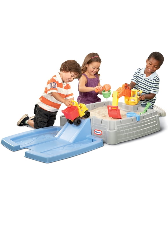 Little Tikes Big Digger Sandbox Play Set with Cover and 6 Piece Accessory Set, Backyard Outdoor Play for Toddlers Kids Boys Girls Ages 3 4 5+