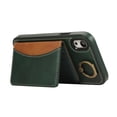 thumbnail image 4 of for iPhone XR Wallet Case with Card Slots, Hand Wrist Strap Rotate Ring Design, Finger Grip Ring PU Leather Magnetic Button Shockproof Purse Phone Cover for iPhone XR, Green, 4 of 7