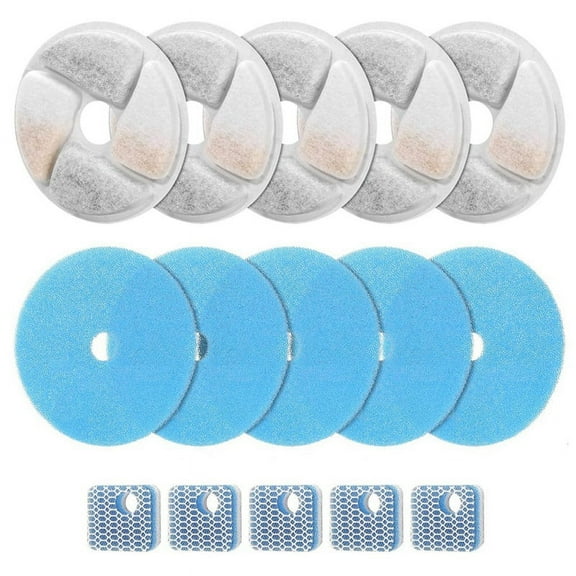 5Set Cat Water Fountain Filter Replacement for Square 2.2L/73oz Triple Filtration Pet pwm25