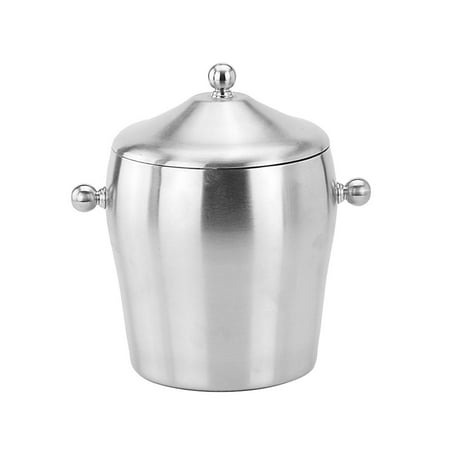 

Bucket Ice Cooler Stainless Steel Container Handle Lid Bar Metal Cube Beverage Storage
