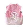 thumbnail image 2 of QSXADF Boys And Girls Denim Vests Kid Sleeveless Jacket Girl's Denim Vests Sleeveless Solid Button Down Open Front Casual Day Out Children's Outwear, 2 of 6