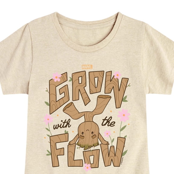 Guardians Of The Galaxy - Grow With The Flow - Youth Girls Fitted Short Sleeve T-Shirt