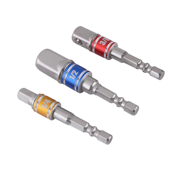 3Pcs Socket Driver Adapter, 1/4 Inch Hex Socket Bit Adapter, Drill Chucks For Impact Driver