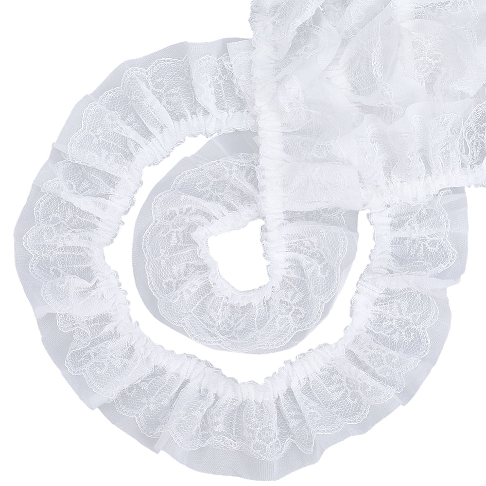 10 Yards Polyester Lace Ribbon Garment Accessories White 2-3/8 inch(60mm)