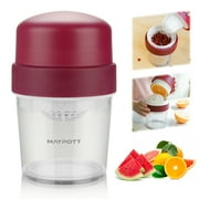 AGPTEK Manual Juicer, 2 in 1 Citrus Press Squeezer with Built-in 15OZ Cup and Grater,Red