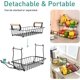 thumbnail image 5 of 2 Tier Countertop Fruit Basket For Kitchen Vegetable Fruit Basket Bowl Metal Rectangle Holder Fruit Storage Basket Snack Storage Rack Kitchen Organize, 5 of 5