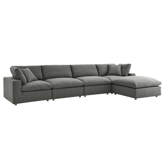 Commix 5 Piece Down Filled Overstuffed Sectional Sofa Set