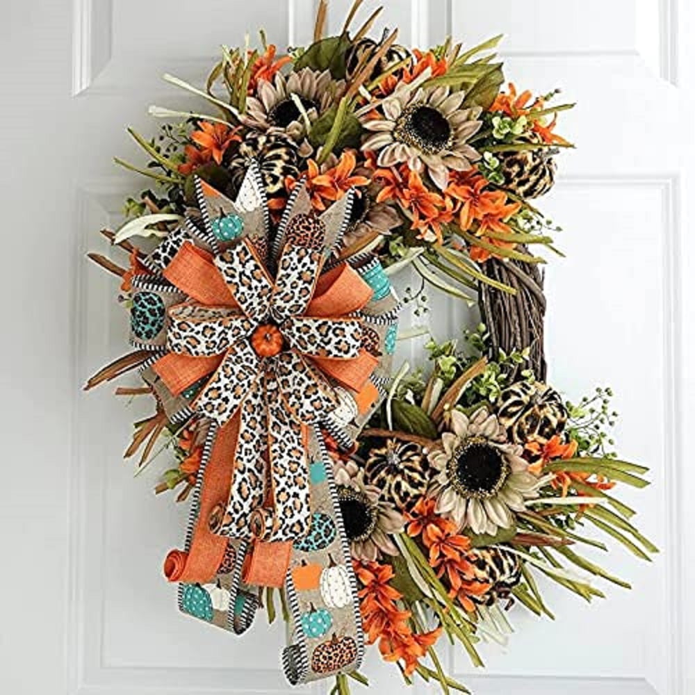 METAL SIGN Fall Scarecrow Autumn Deco Mesh Wreath Attachment Front Door Floral Arrangements Home Decor Craft Supplies