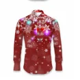 thumbnail image 3 of Camisa de moda para hombre 2024 con solapa de manga larga, estampado de alce, fuegos artificiales, coloridos y transparentes, suaves y cómodas, para hombre, tallas grandes, 3 of 5