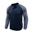 thumbnail image 3 of Hinvhai Men's Henley Knit Sweater Long Sleeve Soft Pullover Shirt with Chest Pocket Blue 8(XL), 3 of 6