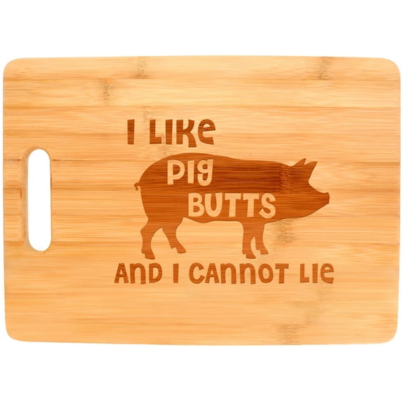 ThisWear I Like Pig Butts Cannot Lie Bacon BBQ Grilling Chef Gift Big Rectangle Bamboo Cutting Board