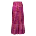 thumbnail image 4 of BRDFRL Womens Casual Maxi Skirts for Women 2025 High Waist Boho Skirts Floral Printed Long Flowy Skirt with Pockets Purple L, 4 of 5