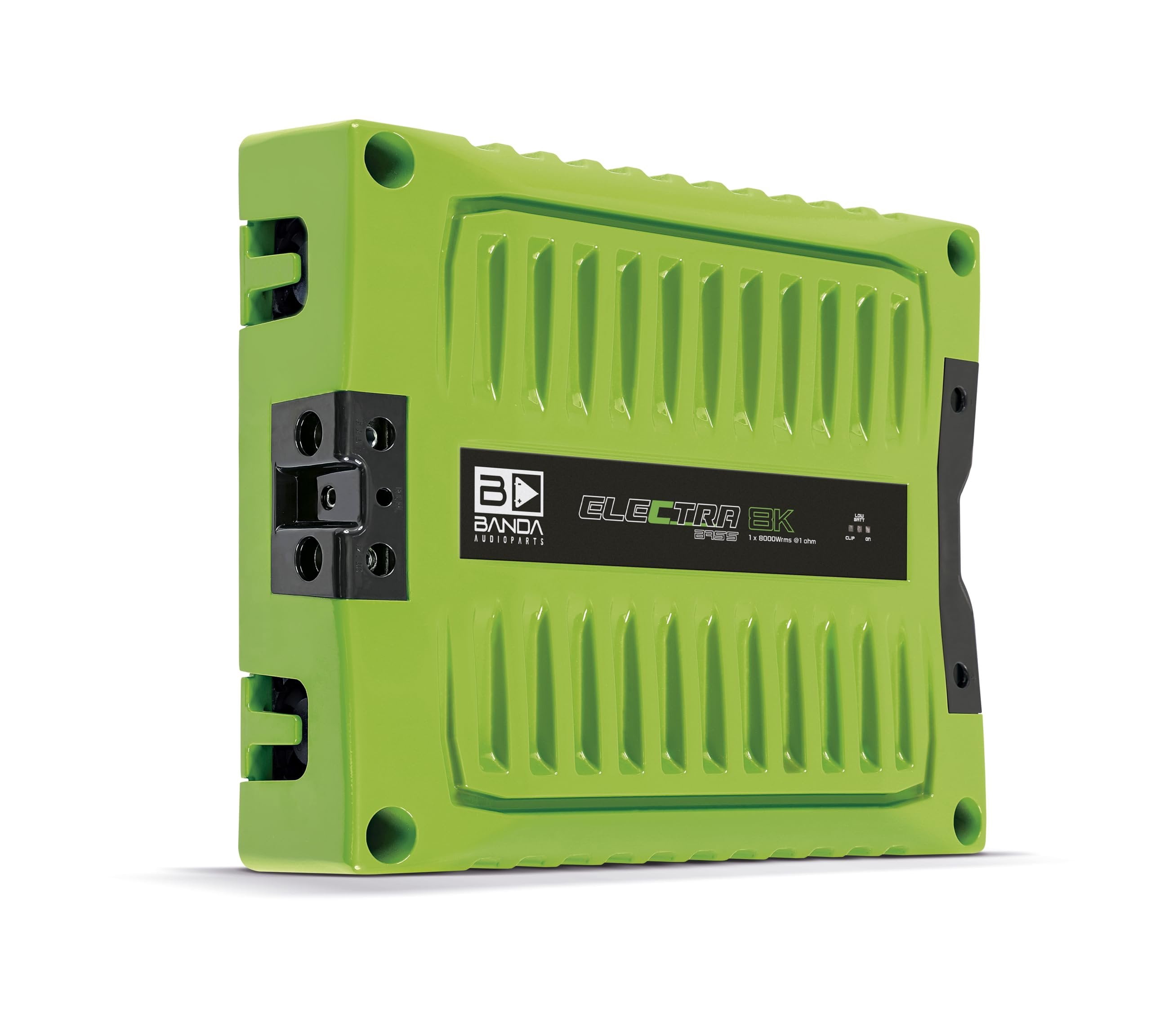 BANDA ELEC8K1GREEN Electra Bass 8K Car Audio Amplifier Module 1 Ohm - 8000 Wrms Adjustable Bass Boost LED Indicator Sound Specialization - Green