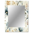 thumbnail image 2 of Designart "Soft Neutral Reverie" Floral Wall Mirror, Printed White Wall Mirror, Traditional Bathroom Wall Mirror, Decorative Floral Mirror - 30x40 Inch, 2 of 5