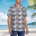 thumbnail image 3 of Daiia sparus aurata Print Hawaiian Shirt for Men Gentle Cotton Regular Short Sleeve Casual,Small, 3 of 7