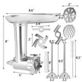 thumbnail image 1 of Metal Meat Food Grinder Attachment Kit Tray Pusher Metal Food Grinder Attachment Tubes Replacement for KitchenAid Stand Mixer, 1 of 8