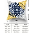thumbnail image 4 of Navy Blue Yellow Pillow Covers 18X18 In Yellow Gray Dahlia Floral Geometric Pillow Cases Set of 2 Elegant Geometry Flower Throw Pillows Spring Summer Home Decor for Couch Room Bed Cushion Outdoor, 4 of 6