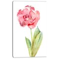 thumbnail image 2 of Single Pink Tulip on White Background - Flower Artwork on Canvas, 2 of 4