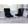 thumbnail image 1 of CHAISES K-LIVING KYRA EN VELOURS TOUFFETÉ DE COULEUR NOIRE AVEC PIEDS EN ACIER INOXYDABLE ET POIGNÉE ARRIÈRE ROBUSTE (2 CHAISES), 1 of 2
