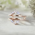 thumbnail image 2 of Unique Moonstone Bridal Ring Enhancer- Curved Wedding Band Stacking Custom Ring in 14K Rose Gold Vermeil, 2 of 5