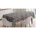thumbnail image 1 of Hipster Tablecloth, Woman Clothing and Accessories Pattern in Sketchy Style Fashion and Glamor Theme, Rectangle Satin Table Cover for Dining Room and Kitchen, 60" X 90", Multicolor, by Ambesonne, 1 of 2