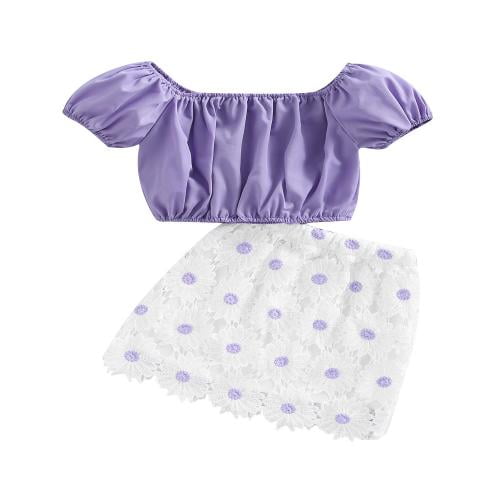 Crazy for Daisies Yellow & Purple Girls Shorts Outfit 4T