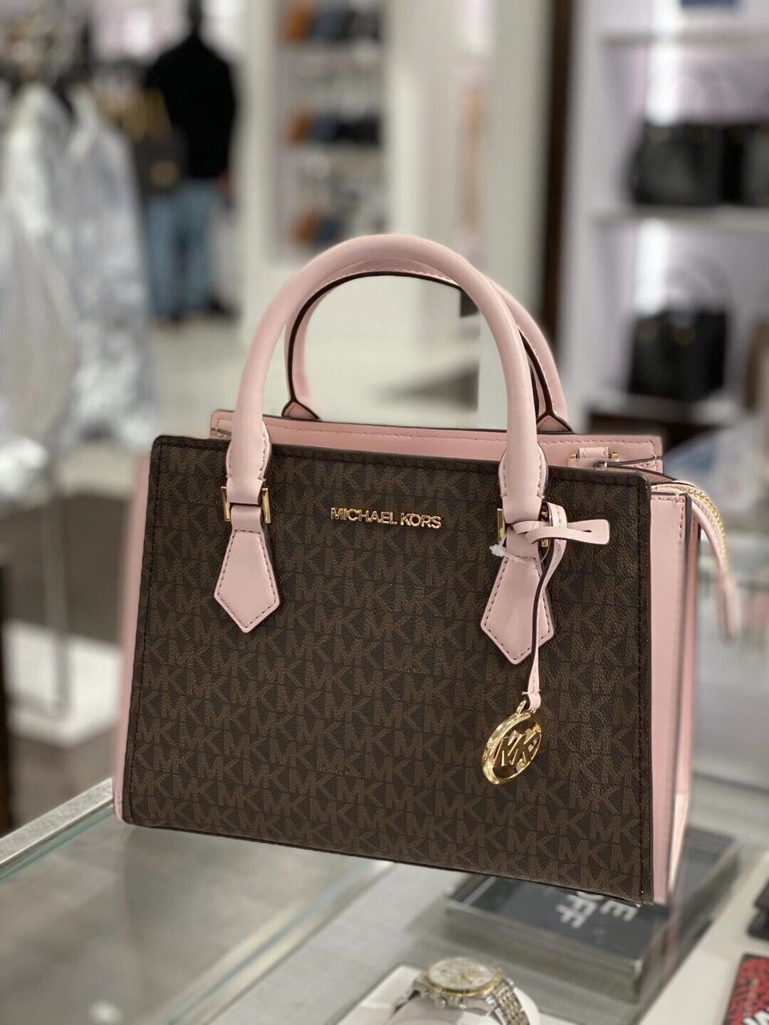 Michael Kors Hope Medium Messenger Satchel Crossbody Bag Leather