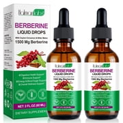 Berberine Liquid Drops 1500 mg with Ceylon Cinnamon, Bitter Melon & Botanical Blend, Supports Digestive Health & Overall Wellness, Vegan - 2PACK