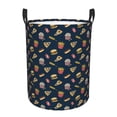 thumbnail image 6 of Lsque Fast Food pattern Laundry Hamper Basket, Tall Woven Rope Hamper Basket for Clothes, Lightweight Storage Basket, Collapsible Waterproof-Medium, 6 of 8