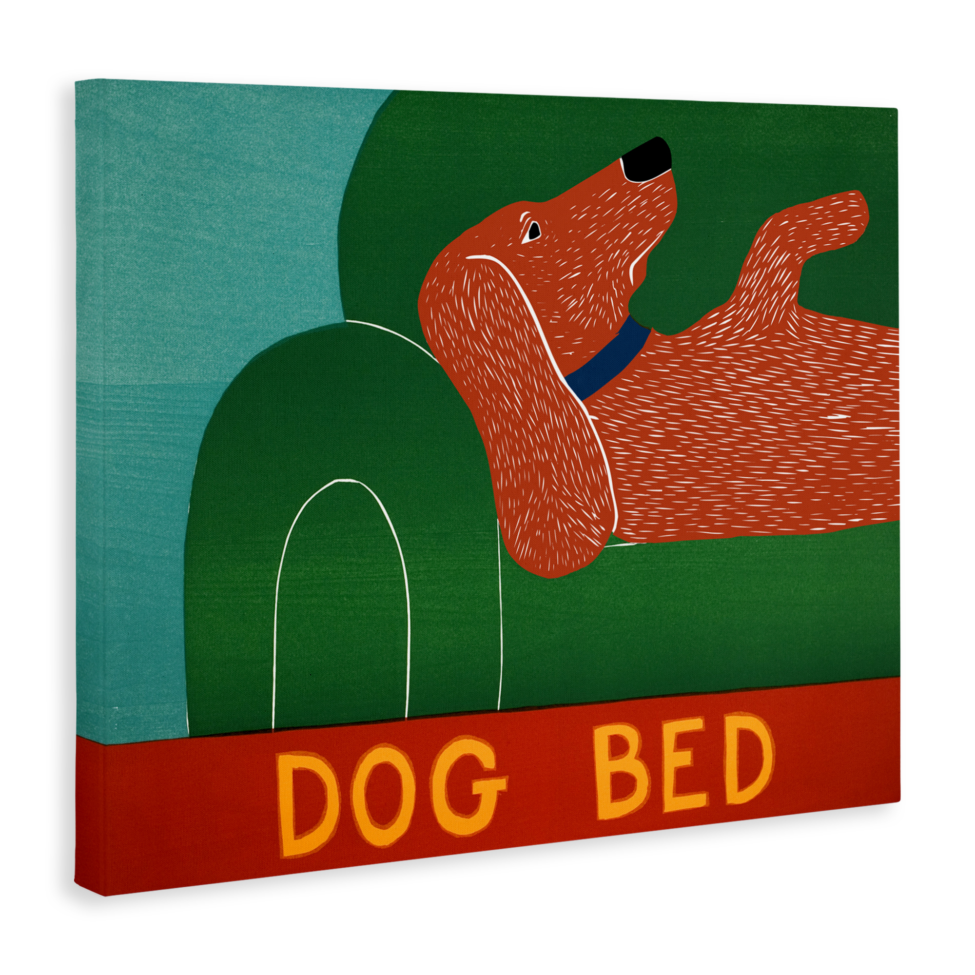Dog Bed Couch Canvas Wall Art, design by Stephen Huneck