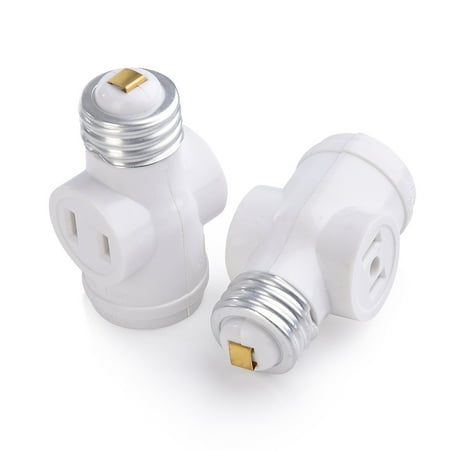 

Cable Matters Light Bulb Socket Adapter with 2x AC Outlets in White