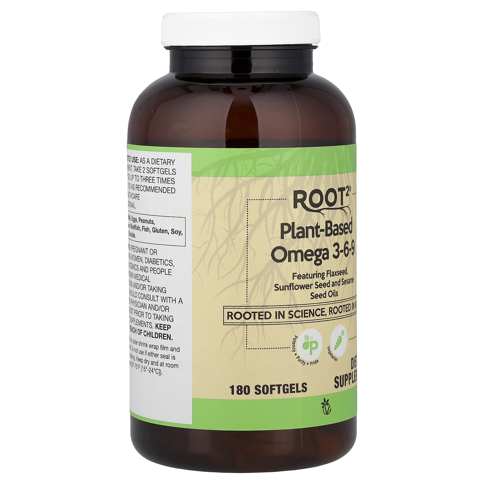 Vitacost Root2®, Plant-Based Omega 3-6-9, 180 Softgels