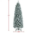 thumbnail image 5 of Alden Design 6 Ft Unlit Hinged Artificial Spruce Slim Christmas Tree, Frosted White, 5 of 11