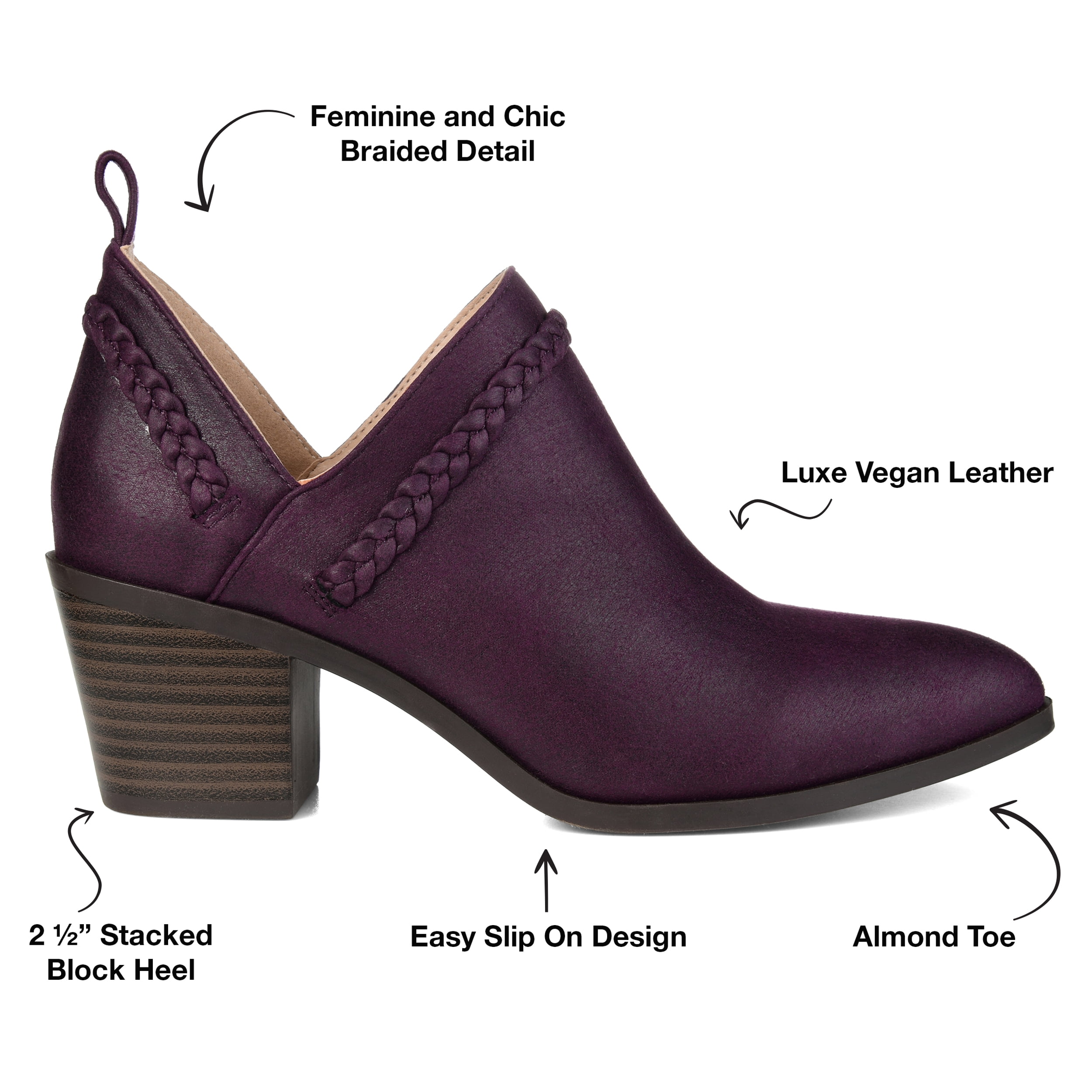 Journee Womens Sophie Pull On Stacked Heel Booties