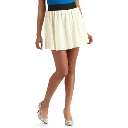 Juniors Lace Skirt with Elastic Waist - Walmart.com