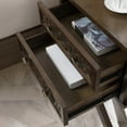 thumbnail image 5 of Leick Home 10082-WA Two Drawer Mirrored Diamond Filigree X Base Nightstand Side Table, Walnut, 5 of 17