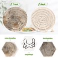 thumbnail image 2 of 6 Pcs Drink Coasters with Holder 3.94in Woven Coasters for Drinks Brown Paint Splatters Pattern Coaster Set for Protection Table, 2 of 7