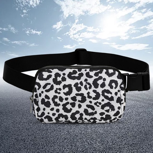 Bolsa De Hombro Riñonera de bolsillo de nailon de gran capacidad para deportes al aire libre (blanco leopardo) Sywqhk Para Estrenar