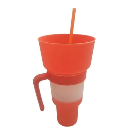 

VERMON 1000ML Stadium Tumbler with Straw Handle Color-changing Large Food Grade Plastic Top Bowl Popcorn Snack Drink Sippy Cup Bar Club Party Supplies