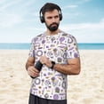 thumbnail image 4 of Wukai Lavender Flowers Print Men's Short-Sleeved Mesh T-Shirt,Quick-Dry Short Sleeve Workout T-Shirt-Large, 4 of 8