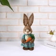 thumbnail image 2 of CoreLiving Easter Decorations Outdoor Standing Bunny Figurine Wicker Rabbit Statue with Floral Accents Sisal Topiary for Farmhouse Spring Decor Indoor Home Porch Display, 2 of 7