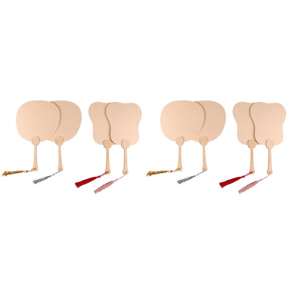 TABLZONE Light Brown Decorative Hand Fans, Paper and , Safe and Fun, Set of 8 Pieces for Home and Outdoor Use