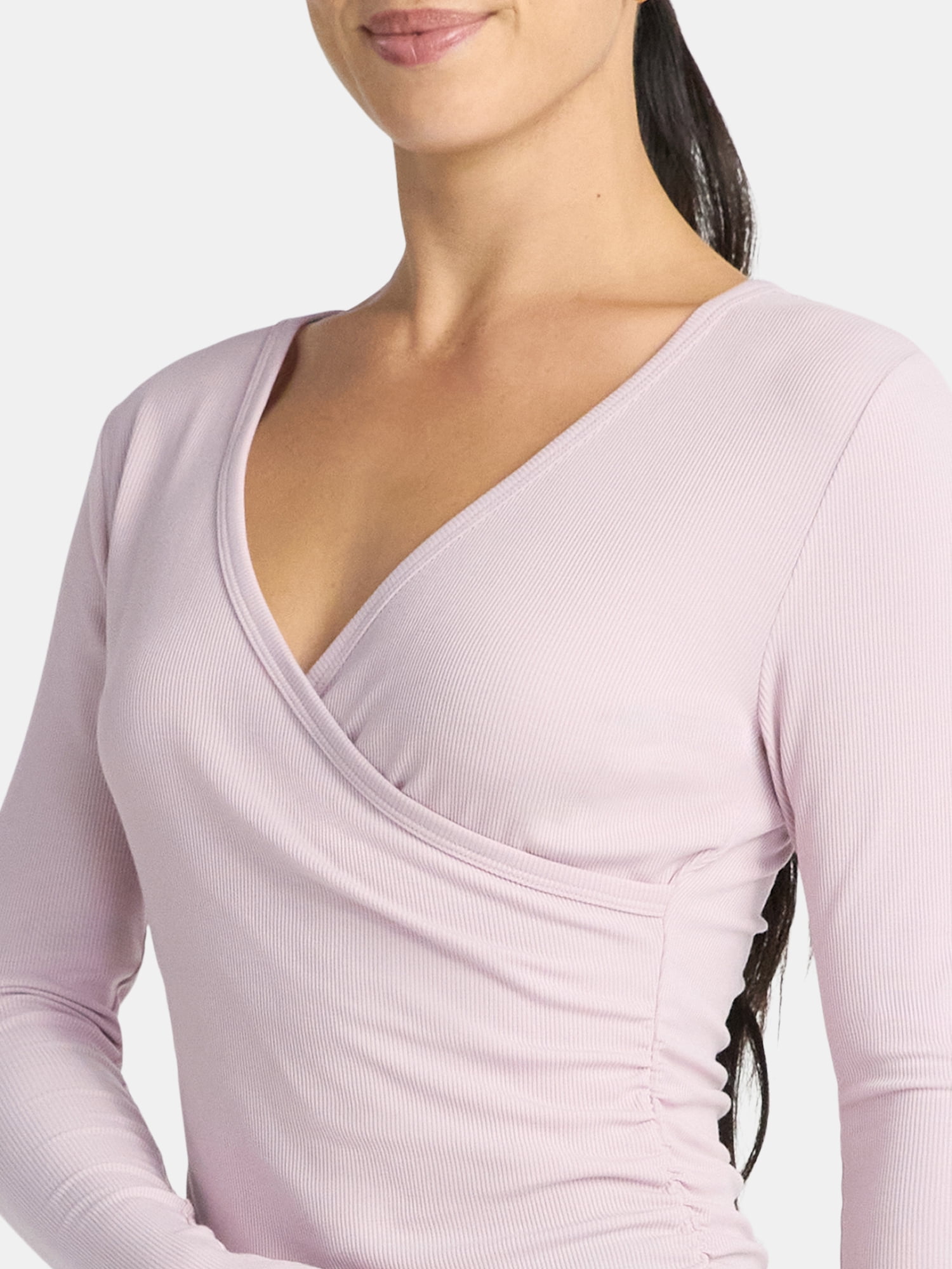 Avia Women's Reversible Wrap Top with Long Sleeves, Sizes XS-XXXL