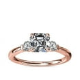 thumbnail image 1 of 0.70 Carat Excellent Asscher Cut Natural Diamond Beautiful Three Stone Bridal Ring for Bride Solid 14K Rose Gold Size 5, 1 of 1