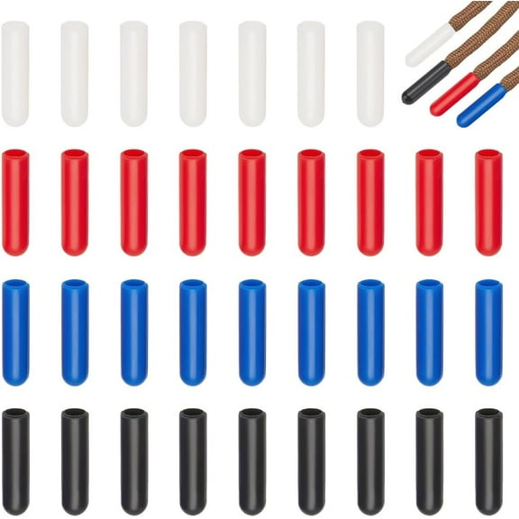 48pcs Shoelace Tips 4 Colors Shoe Lace Ends Tips Shoe Lace Aglets Cord End Cap Replacement Plastic Shoelace Head