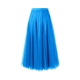 thumbnail image 1 of Women's Fashion A-Line Swing Skirt - Thin Netting Solid Color, S-XL - 29.53"-35.43" Length, Perfect for Spring/Summer, 1 of 2