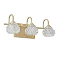 thumbnail image 3 of 17” Crystal Bathroom Vanity Light  3-Light Golden Wall Sconce  Clear Glass Shade  Wall Mount Lighting for Bathroom  Powder Room  Mirror, 3 of 6